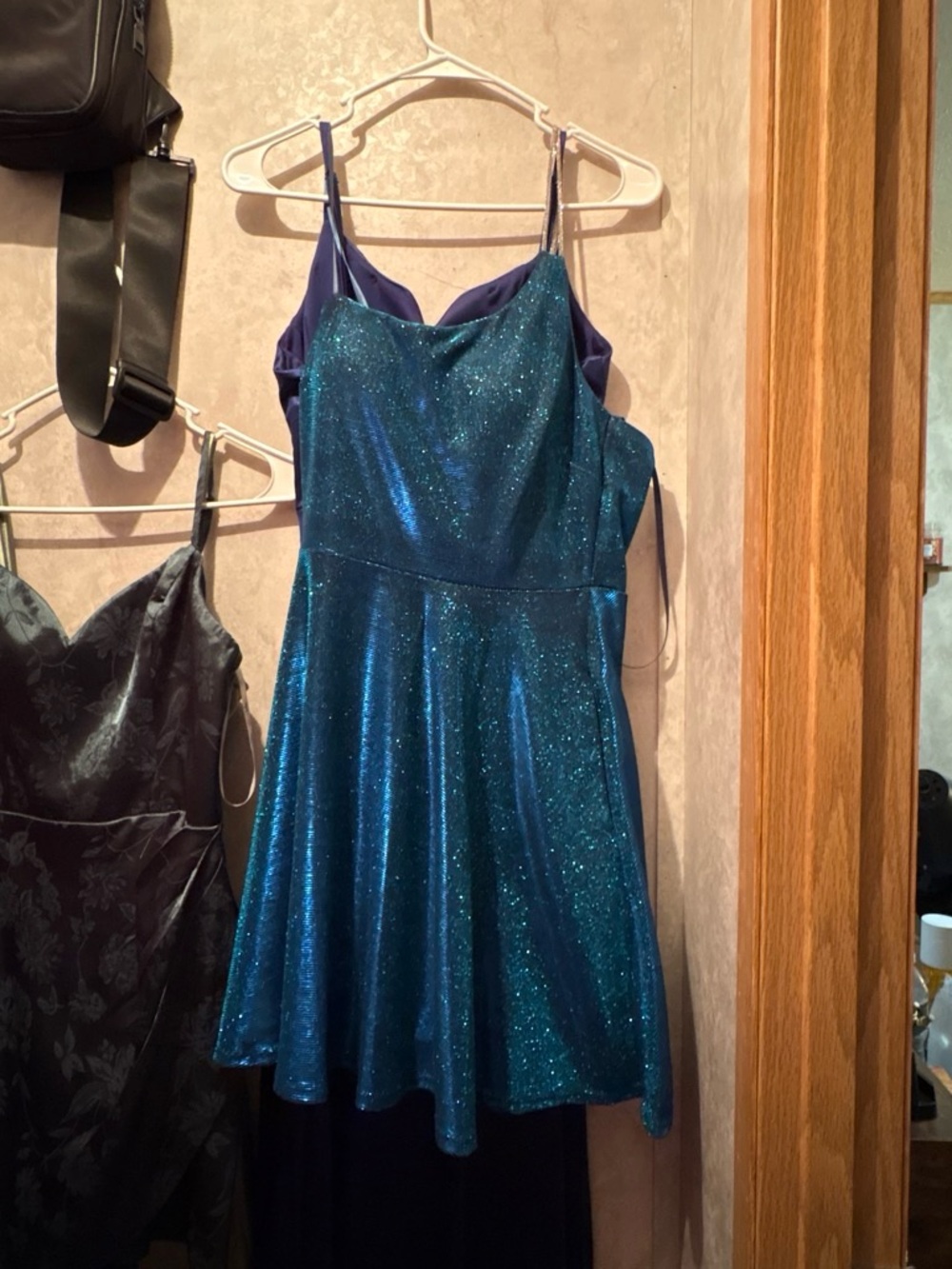 City Triangles Sparkling Teal One-Shoulder Mini Dress